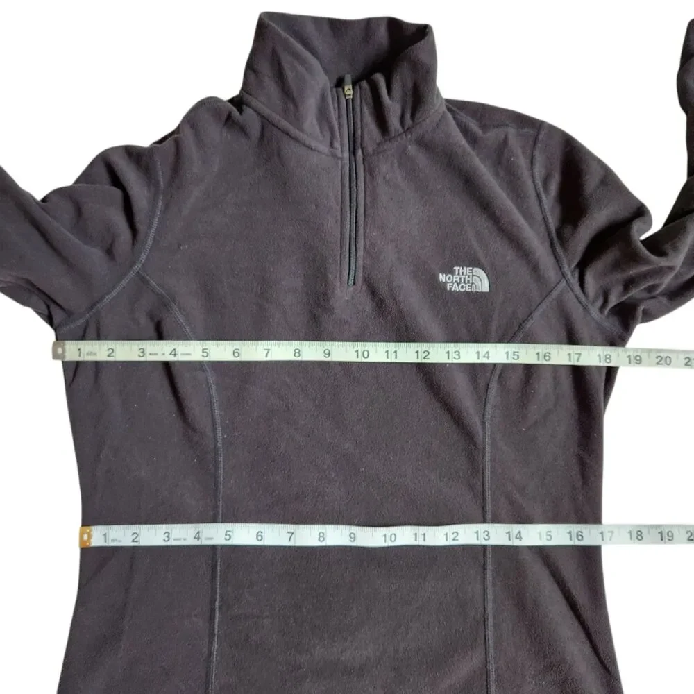 The North Face TKA 100 Glacier Fleece black 1/4 zip pullover long sleeve sz S